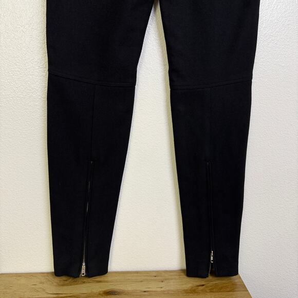 Givenchy Trouser Pants Womens 44 Black Wool Cashmere Moto Taper Ankle Zip Italy - Picture 7 of 11